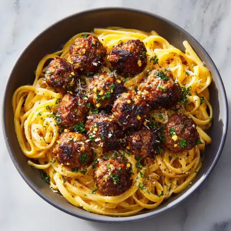 Garlic Butter Chicken Bites with Creamy Parmesan Pasta Recipe