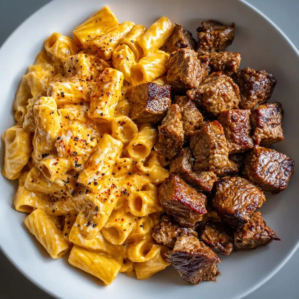 Cajun Steak Cheesy Rigatoni Parmesan Recipe - Recipe Image