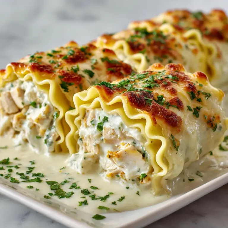 Chicken Alfredo Lasagna Rolls Recipe