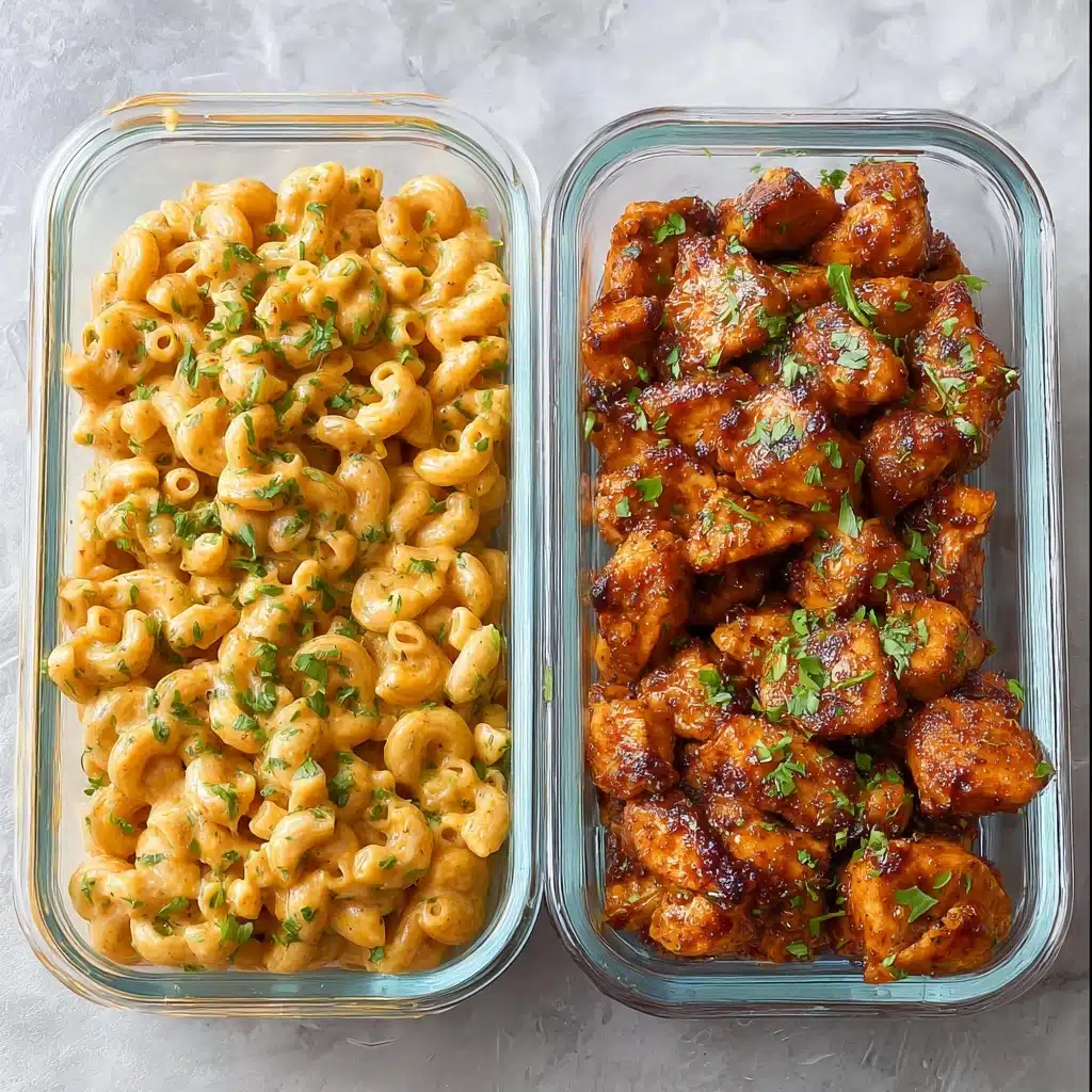 High Protein Honey Garlic Butter Chicken with Mac & Cheese Recipe - Recipe Image