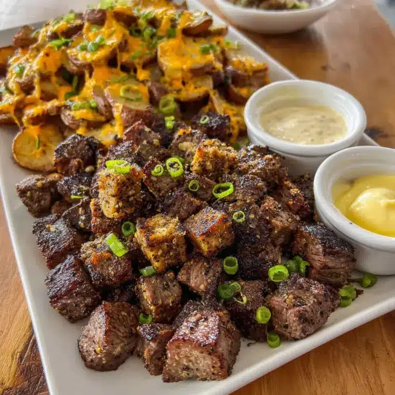 Garlic Butter Steak Bites and Smashed Potatoes Recipe