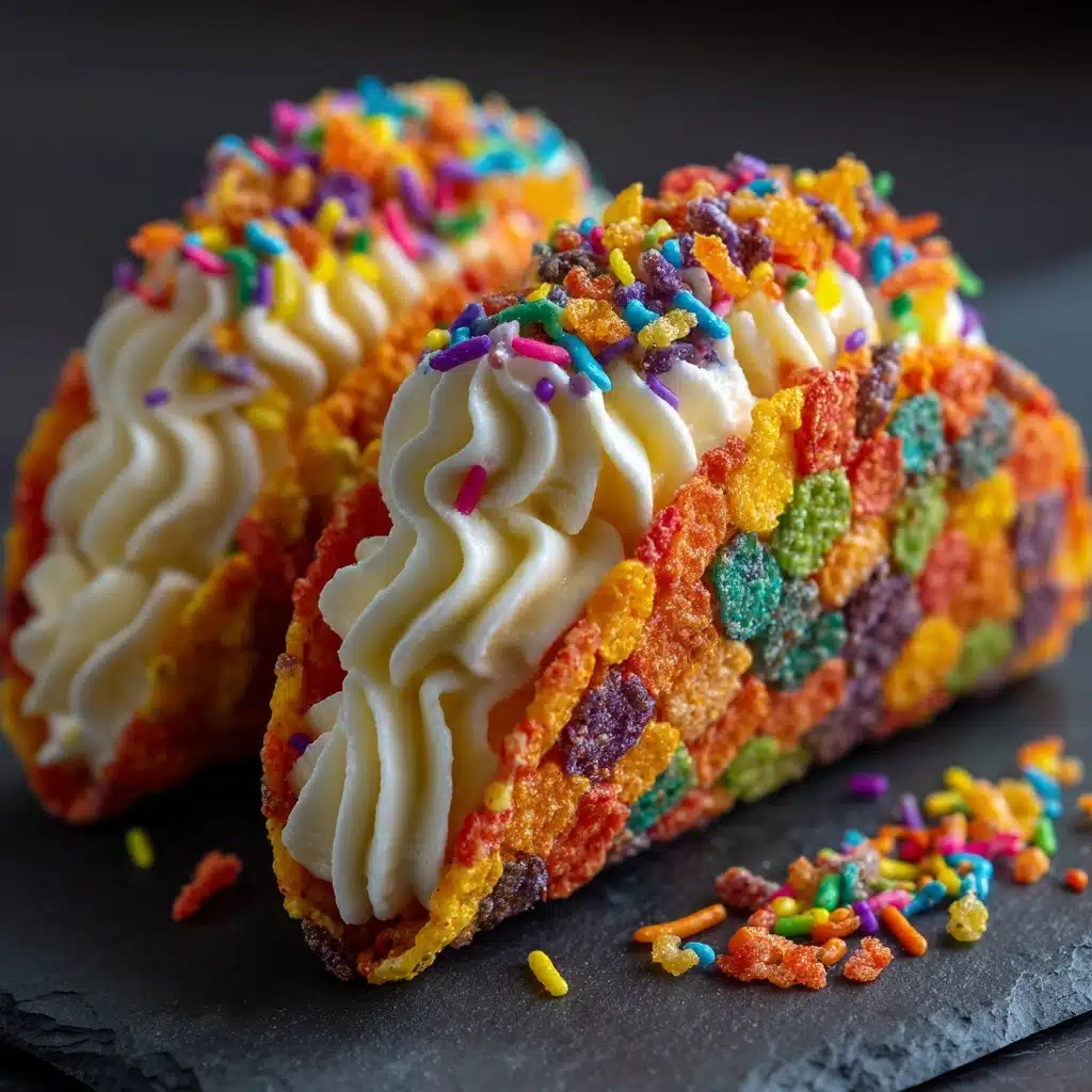Fruity Pebbles Cheesecake Tacos Recipe - Recipe Image