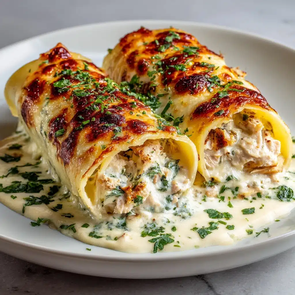 Chicken Alfredo Lasagna Rolls Recipe - Recipe Image
