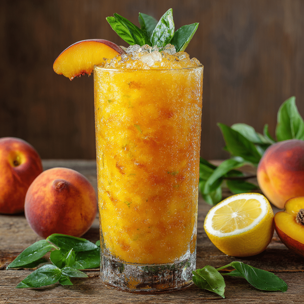 Frozen Peach Lemonade Recipe – The Ultimate Summer Slushie Recipe - Recipe Image