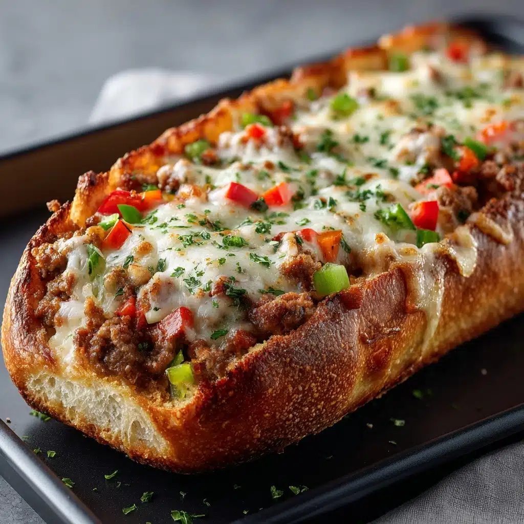 Cheesesteak Garlic Bread Loaf Recipe - Recipe Image