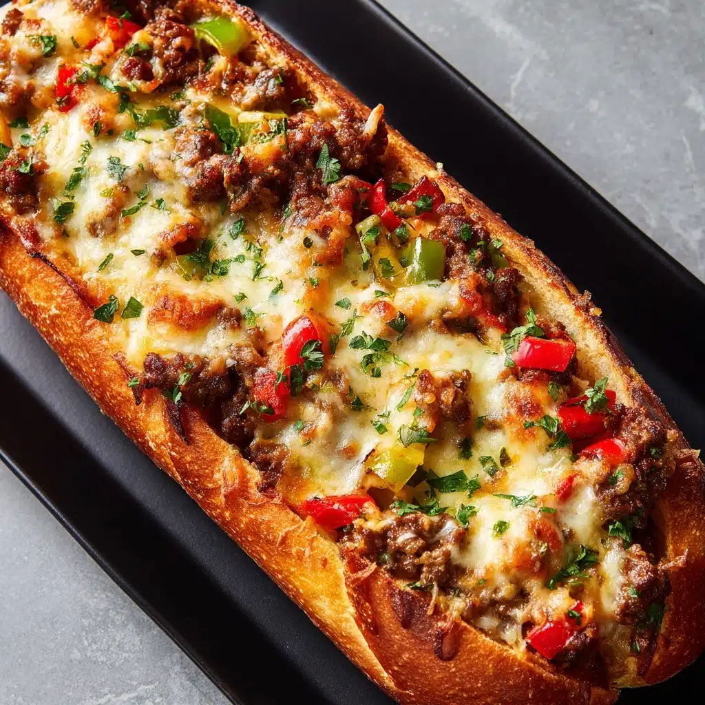 Cheesesteak Garlic Bread Loaf Recipe - Recipe Image