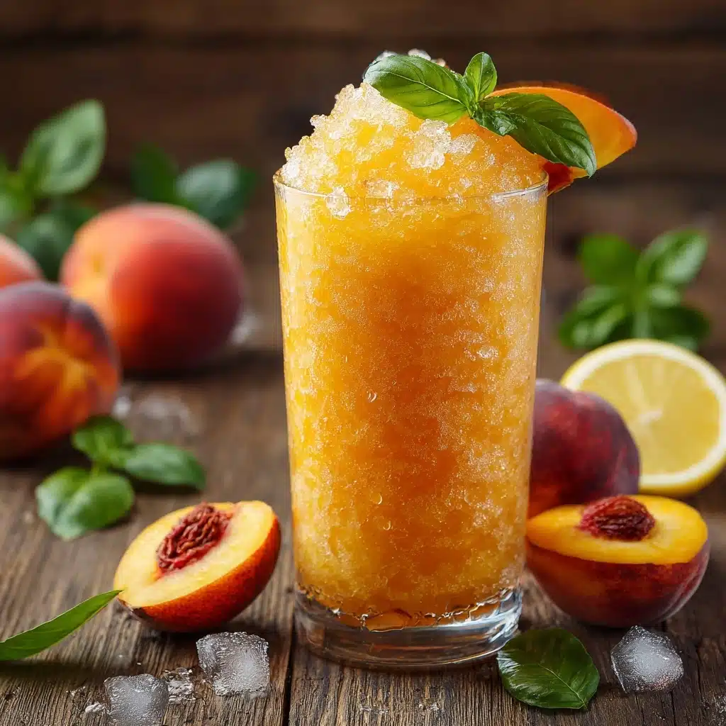 Frozen Peach Lemonade Recipe – The Ultimate Summer Slushie Recipe - Recipe Image
