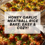 Honey Garlic Meatball Rice BakeIngredients Recipe