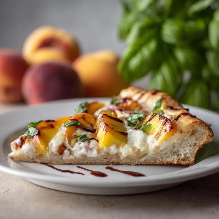 Easy Peach & Basil Naan Bread Pizza Recipe