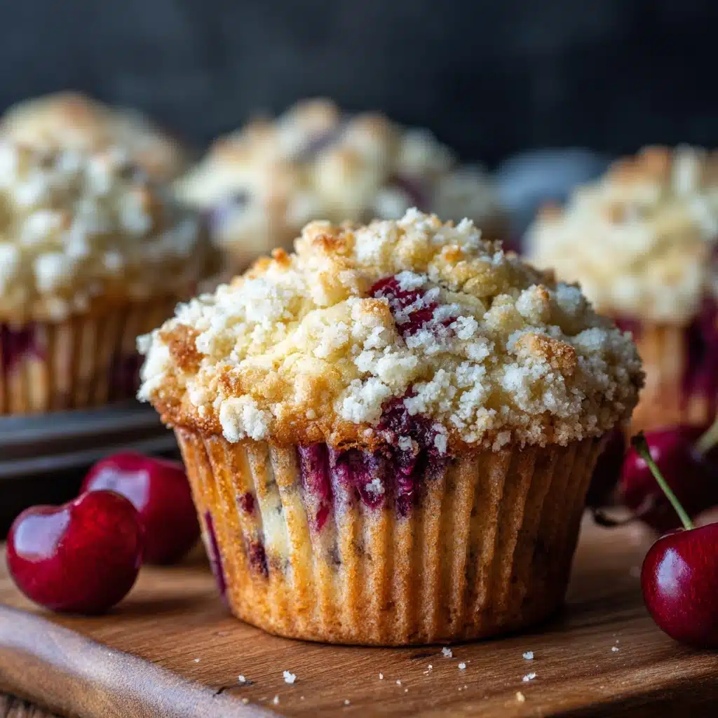 Cherry Muffins with Streusel Topping Recipe