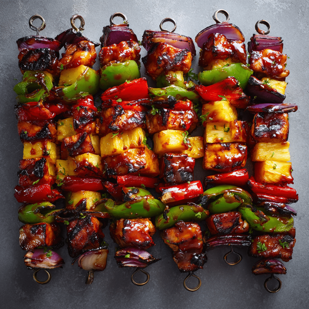 Hawaiian Bacon Pineapple Chicken Kebabs Recipe - Recipe Image