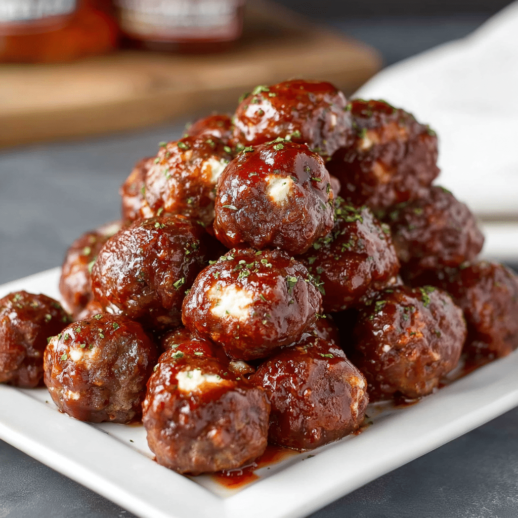 Smoked Cheese Stuffed Meatballs Recipe - Recipe Image