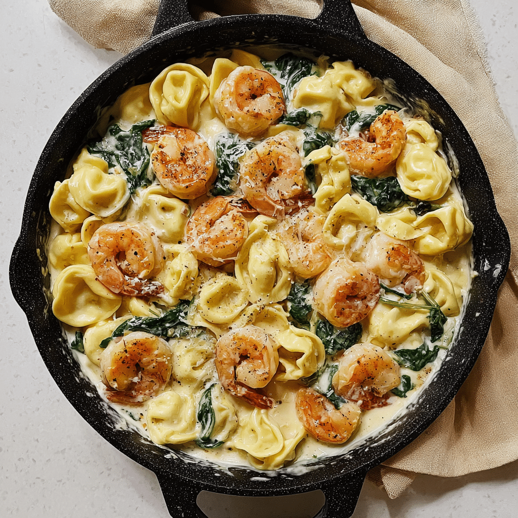 Shrimp Tortellini with Garlic Sauce Recipe - Recipe Image