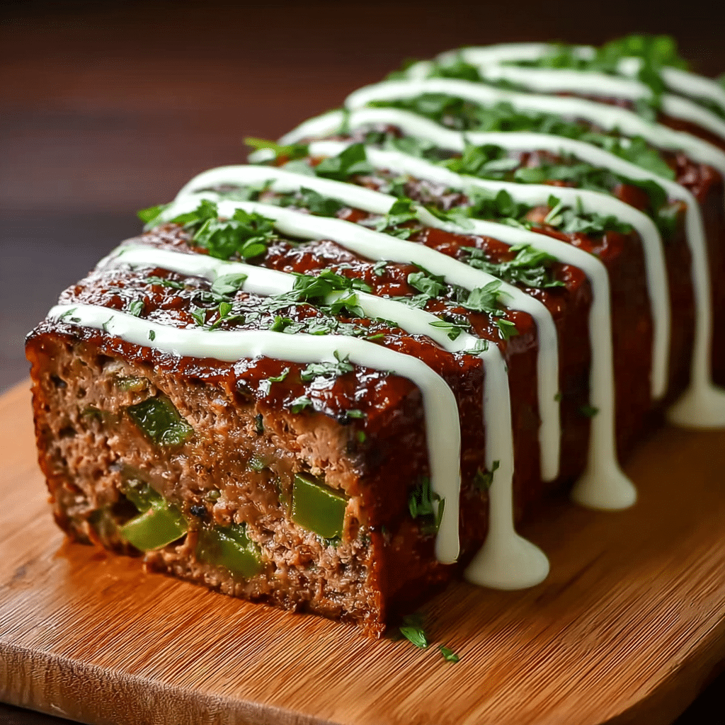 Smoky Jalapeño Popper Meatloaf with Creamy Ranch Drizzle Recipe - Recipe Image
