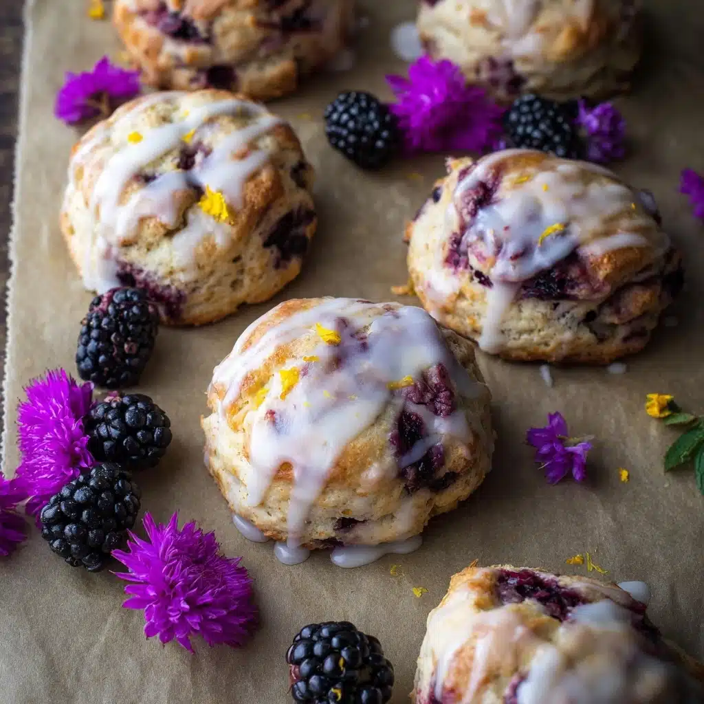 Earl Grey Blackberry Scones with Lemon Glaze Recipe