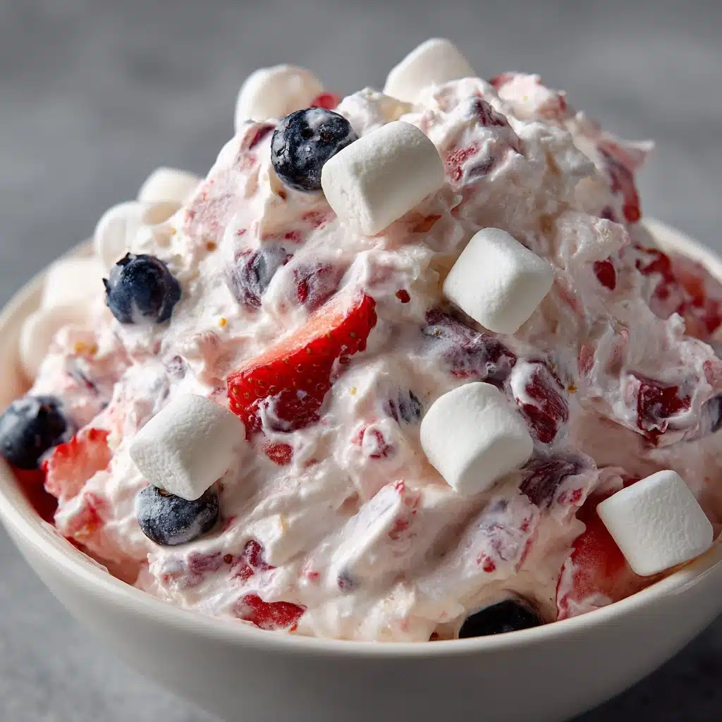 Red, White, and Blue Cheesecake Salad Recipe - Recipe Image