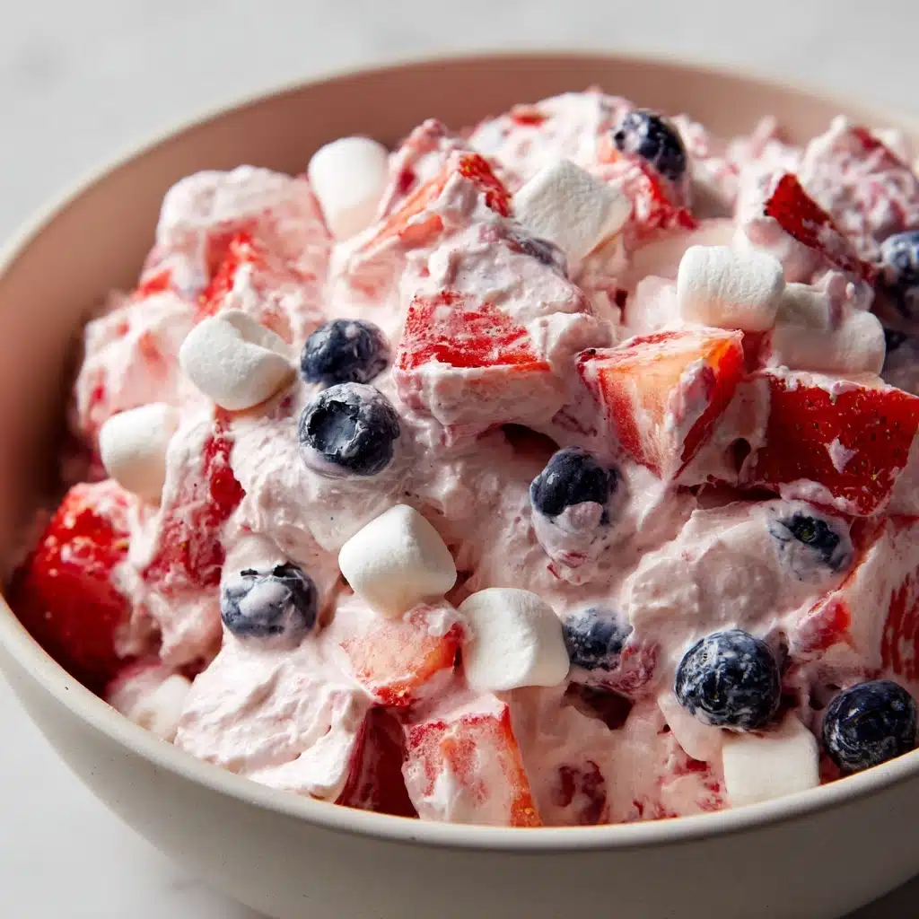 Red, White, and Blue Cheesecake Salad Recipe