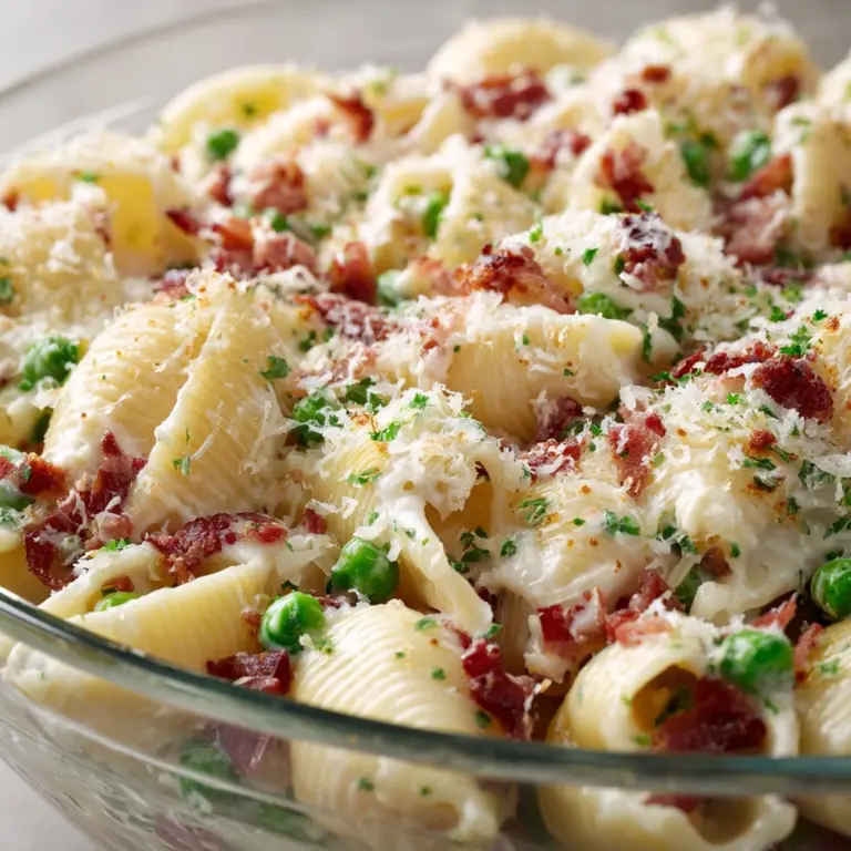 Creamy Pea and Bacon Pasta Salad Recipe