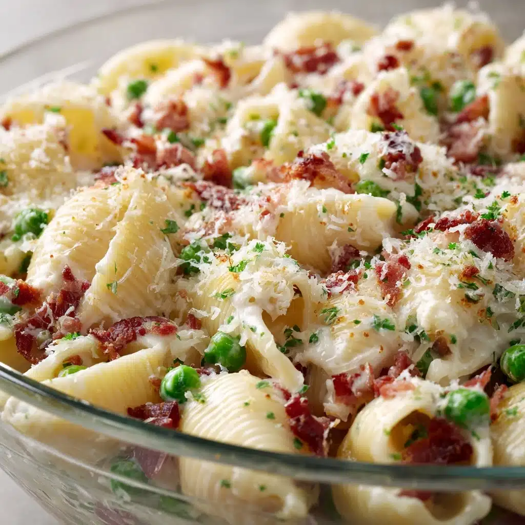 Creamy Pea and Bacon Pasta Salad Recipe - Recipe Image