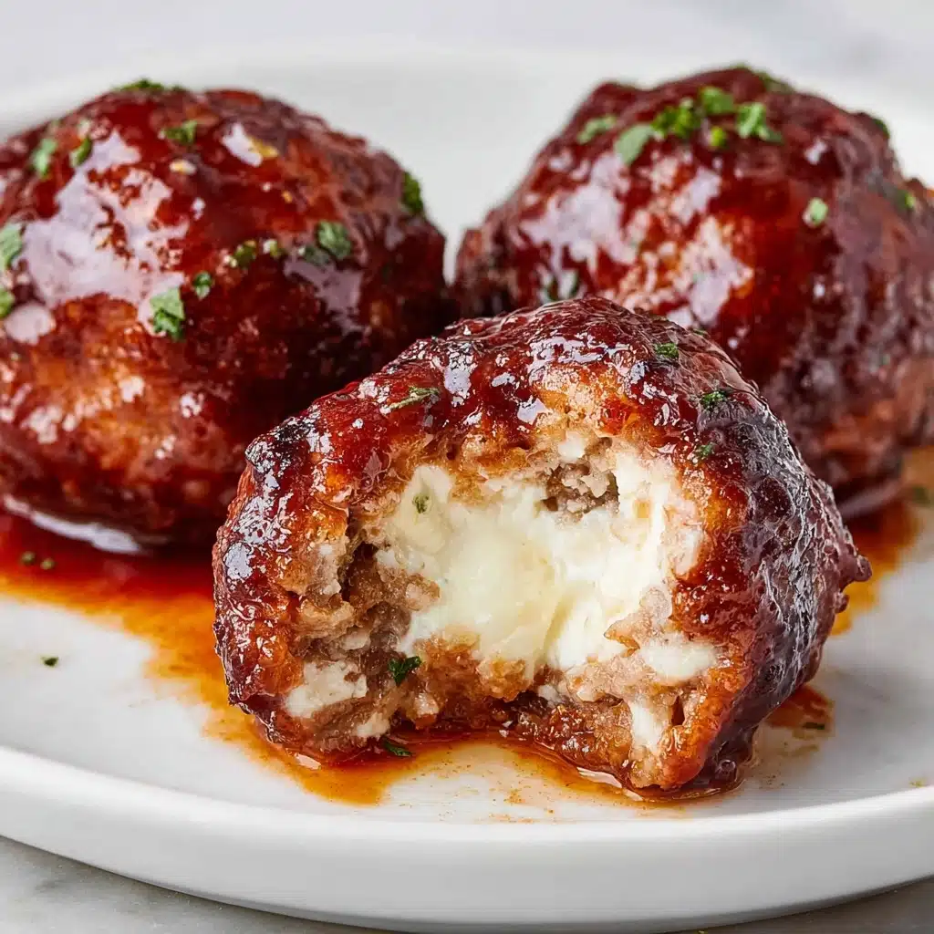 Smoked Cheese Stuffed Meatballs Recipe - Recipe Image