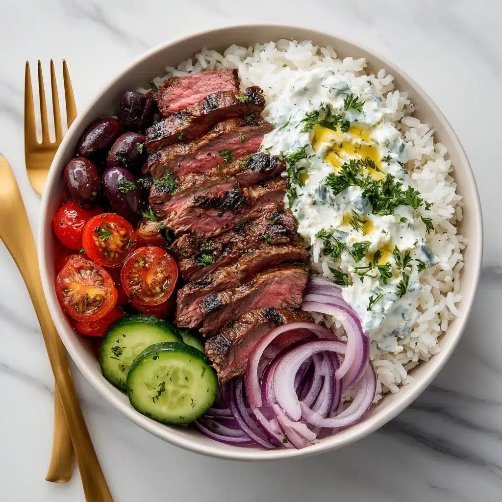 Quick & Easy Mediterranean Steak Bowl Recipe - Recipe Image