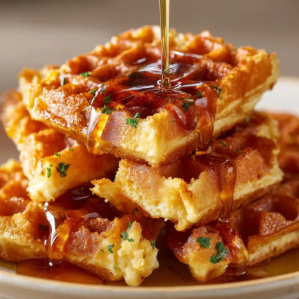 Cornbread Waffle Bites with Smoked Gouda and Honey Recipe - Recipe Image