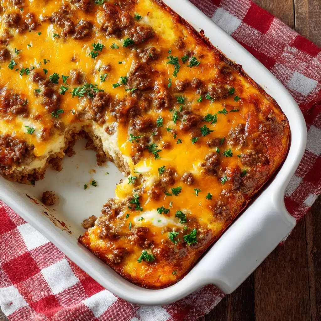 Cheesy Keto Ground Beef Casserole Recipe - Recipe Image