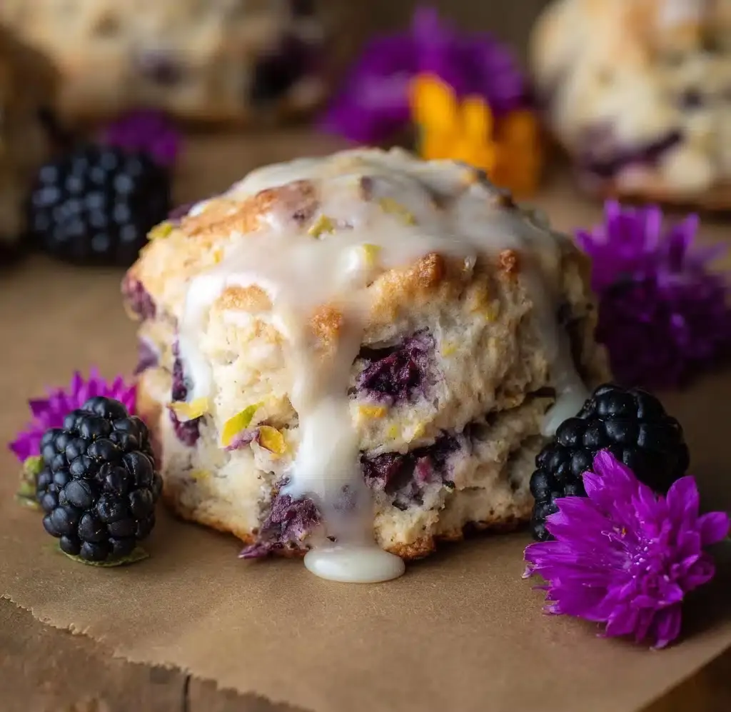 Earl Grey Blackberry Scones with Lemon Glaze Recipe