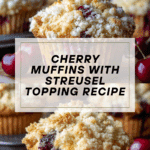 Cherry Muffins with Streusel Topping Recipe