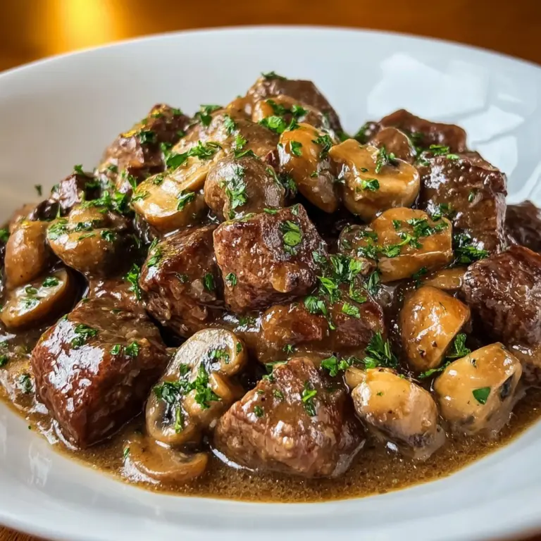 Creamy Beef Tips and Mushrooms in a Crockpot Recipe