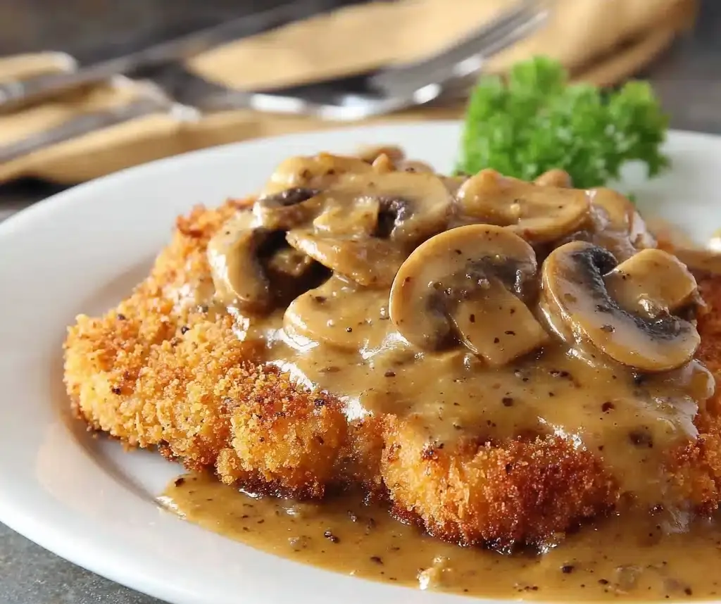 German Schnitzel with Mushroom Gravy Recipe