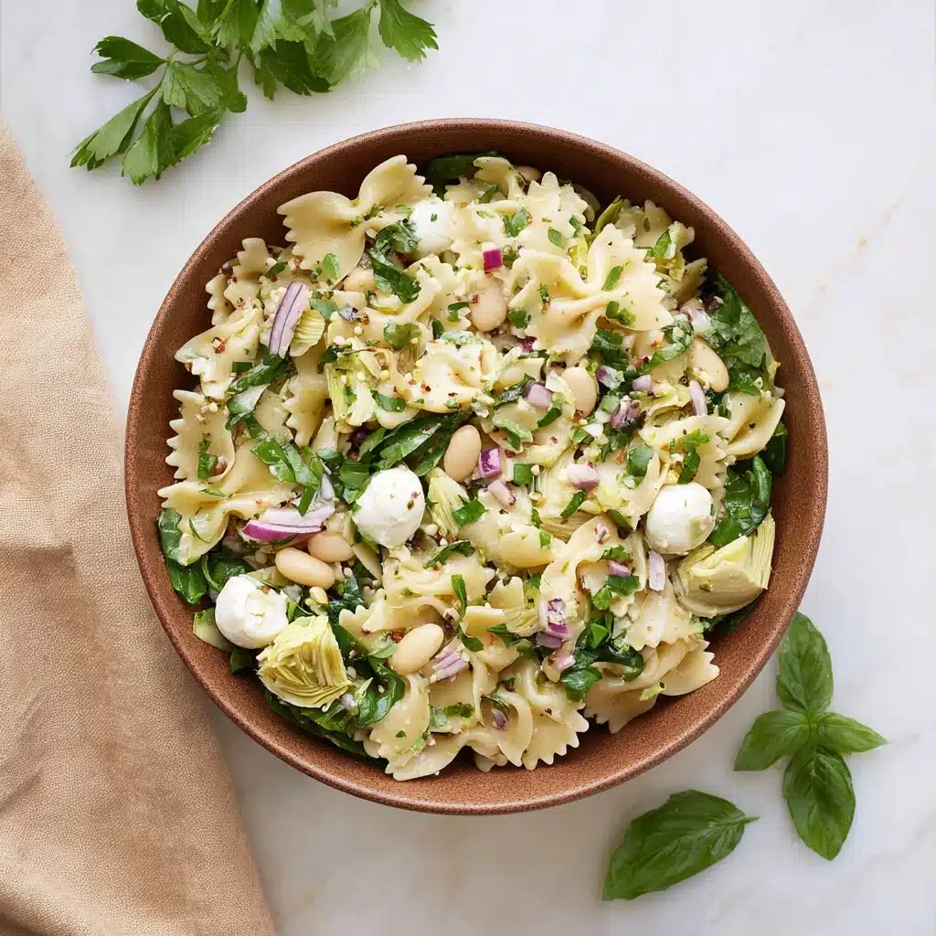 Pasta Salad with Artichokes and Spinach Recipe - Recipe Image