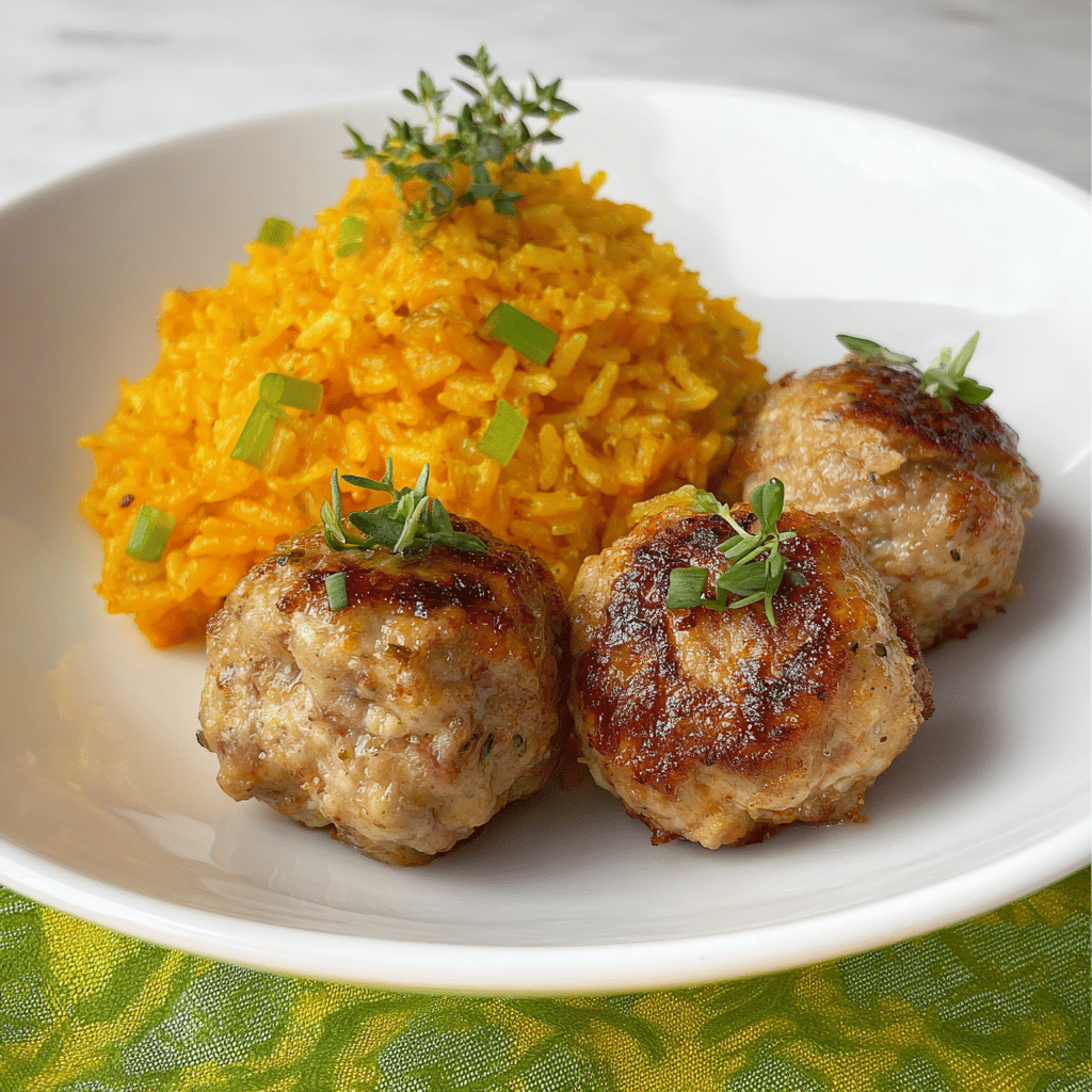 Air Fryer Chicken Meatballs Recipe - Recipe Image