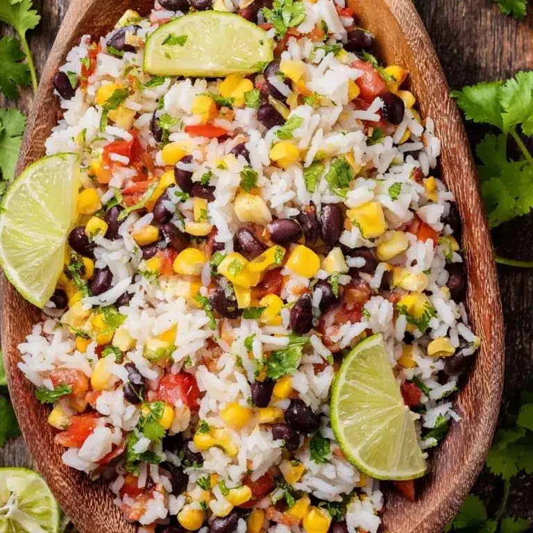 Cilantro Lime Rice with Black Beans, Corn, & Tomatoes Recipe