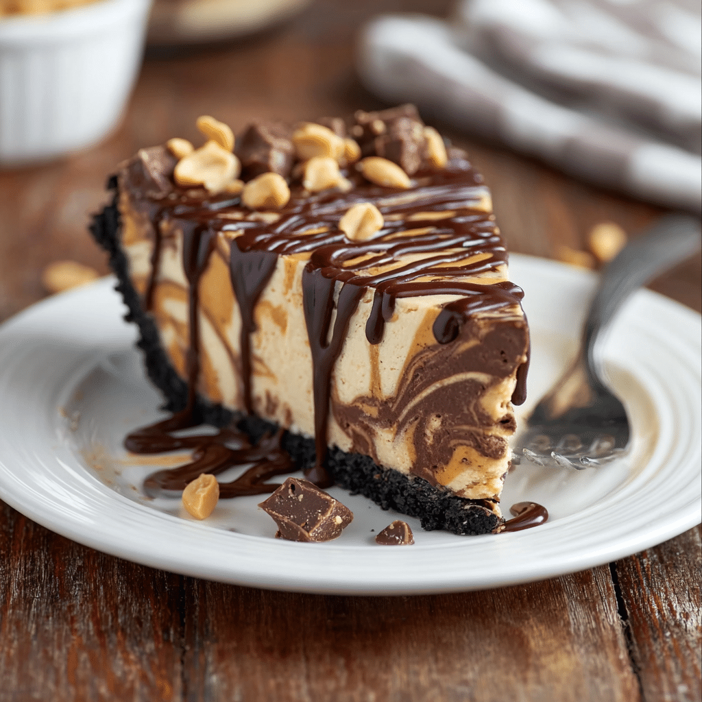 Decadent Chocolate Peanut Butter Swirl Pie Recipe - Recipe Image