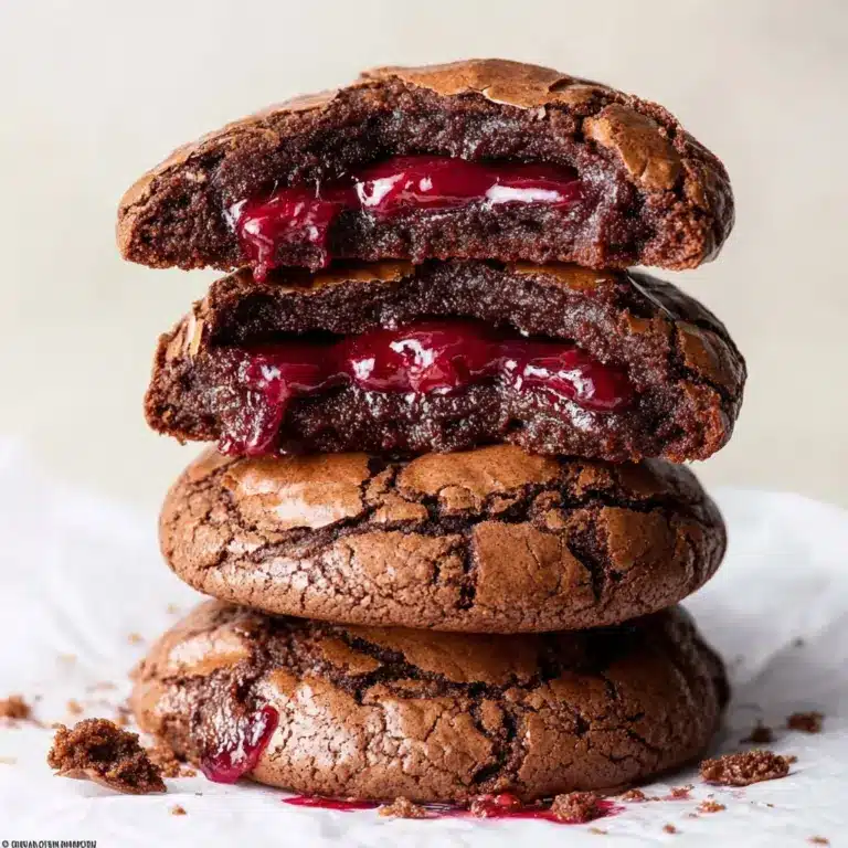 Super Fudgy Raspberry Stuffed Brownie Cookies (Gluten Free) Recipe