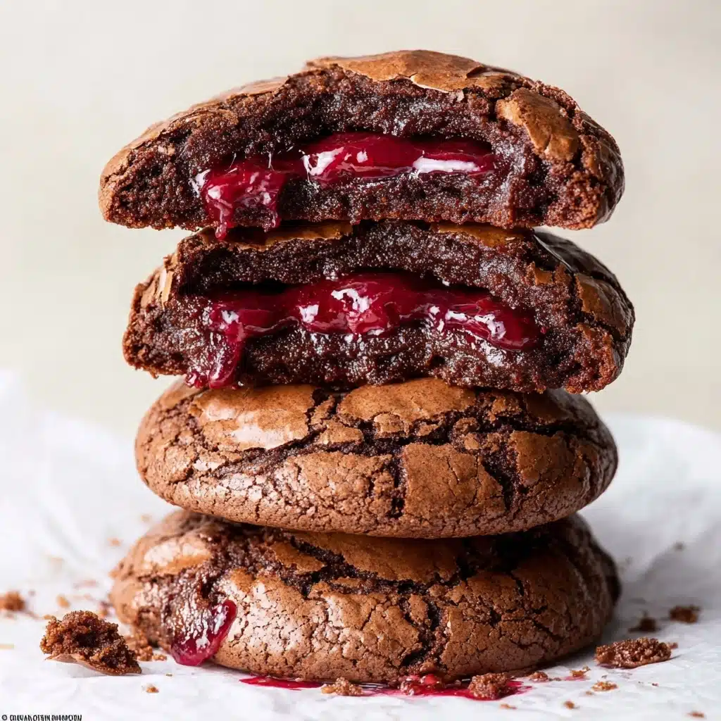 Super Fudgy Raspberry Stuffed Brownie Cookies (Gluten Free) Recipe