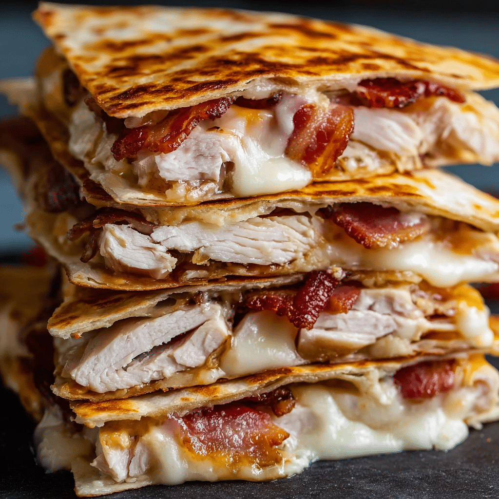 Easy Chicken Bacon Ranch Quesadilla Recipe - Recipe Image