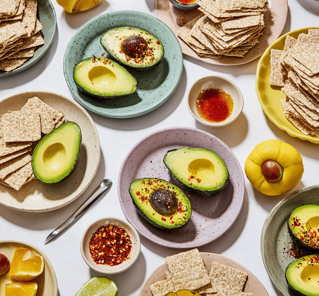 Easy Avocado Snack Halves with Toppings Recipe