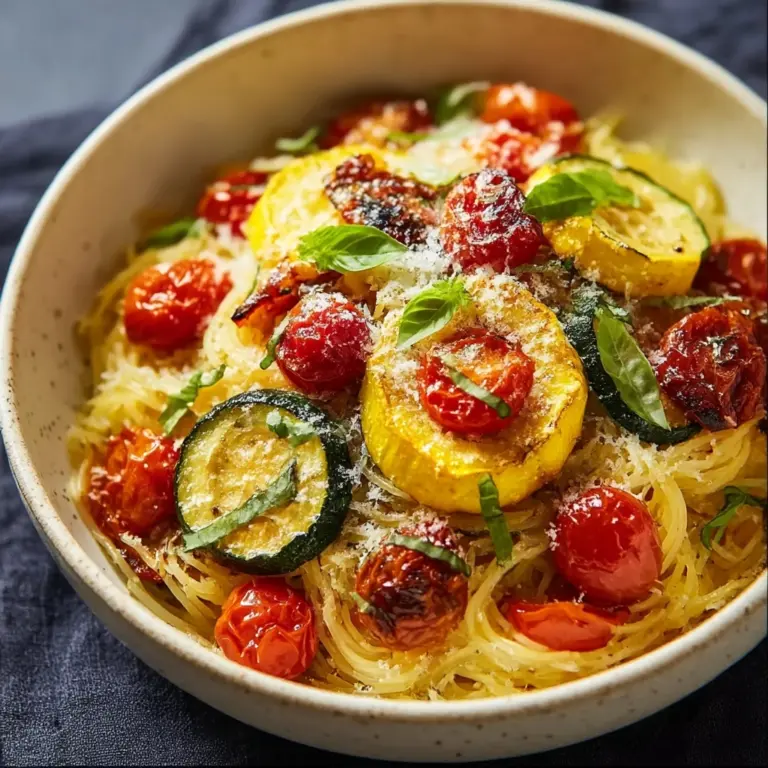 Spaghetti Squash Primavera with Roasted Vegetables Recipe