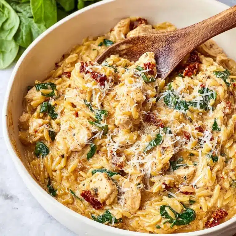 Slow Cooker Creamy Tuscan Chicken Orzo Recipe