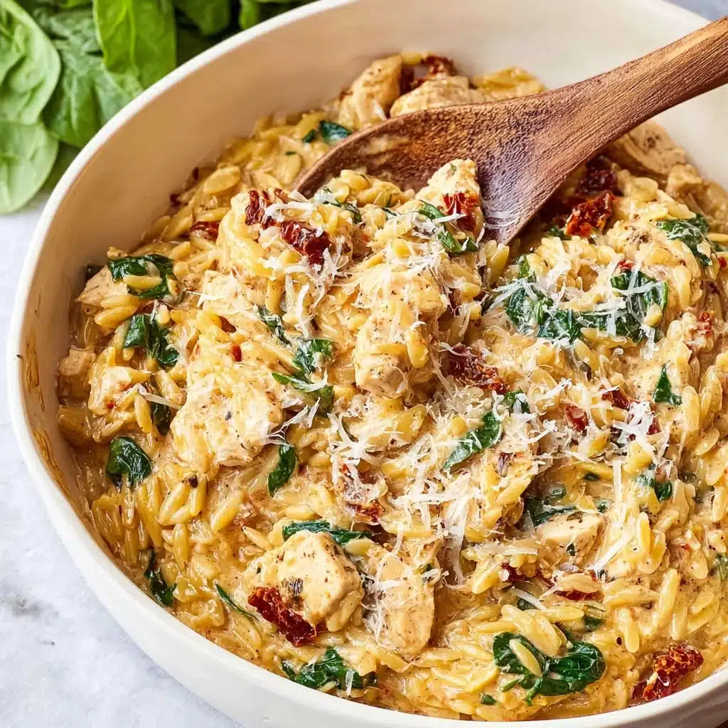 Slow Cooker Creamy Tuscan Chicken Orzo Recipe