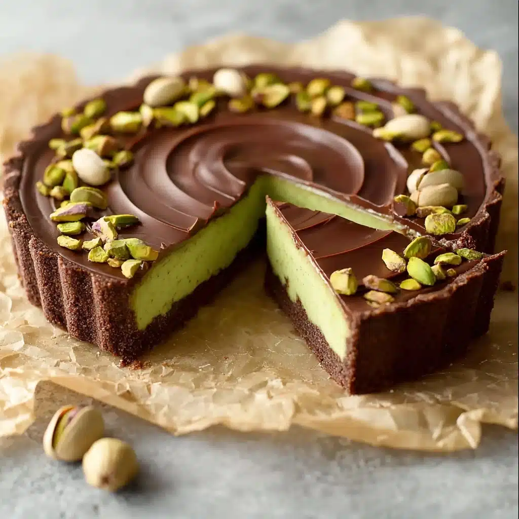 Chocolate Pistachio Ganache Tart Recipe - Recipe Image