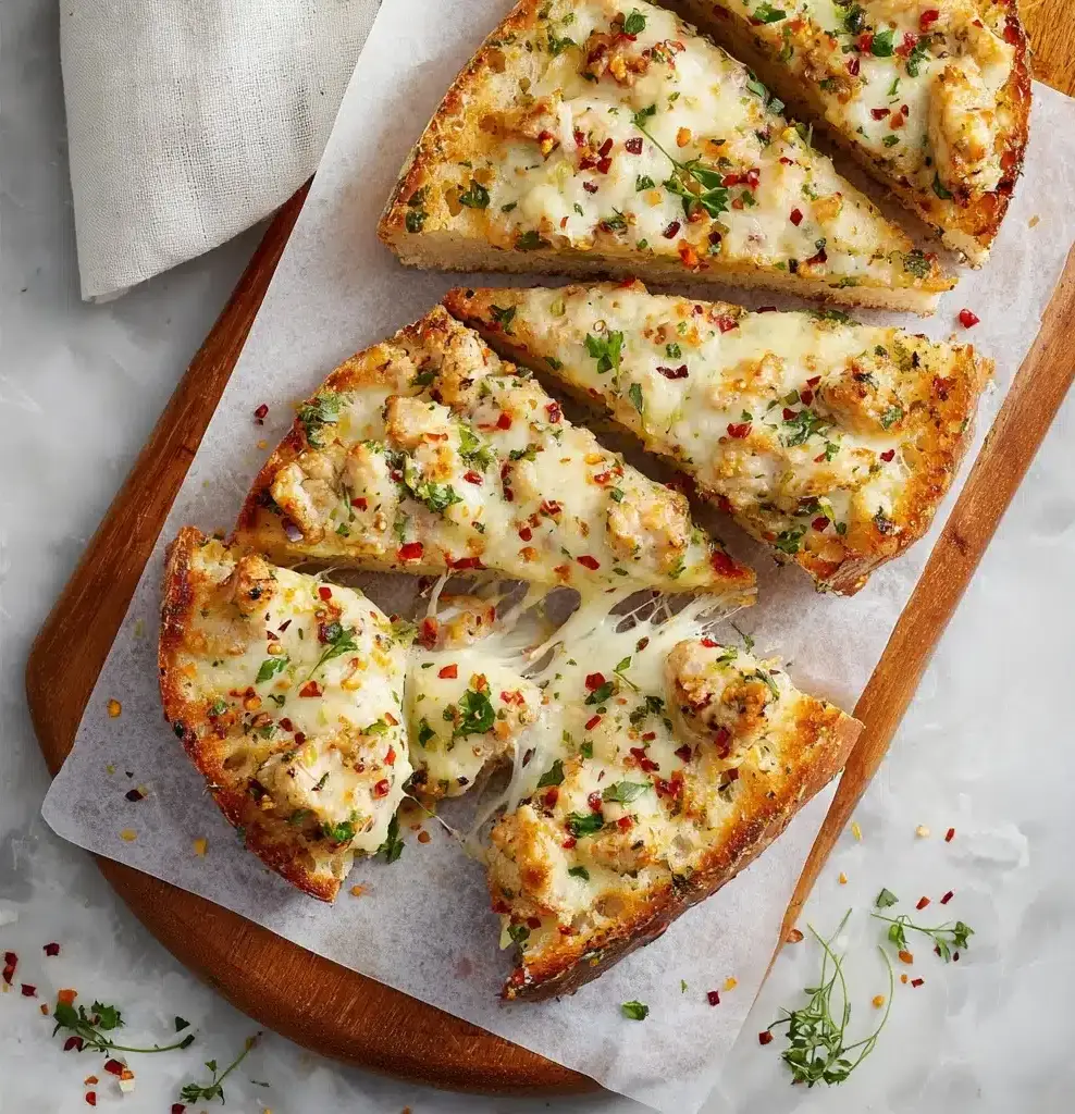The Viral Chicken Alfredo Garlic Bread Recipe