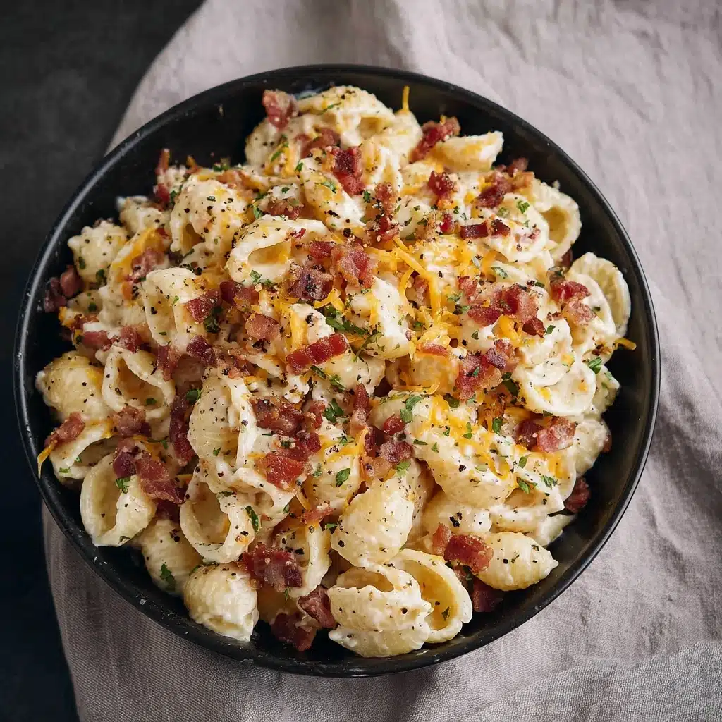 Creamy Bacon Cheddar Ranch Pasta Salad Recipe - Recipe Image