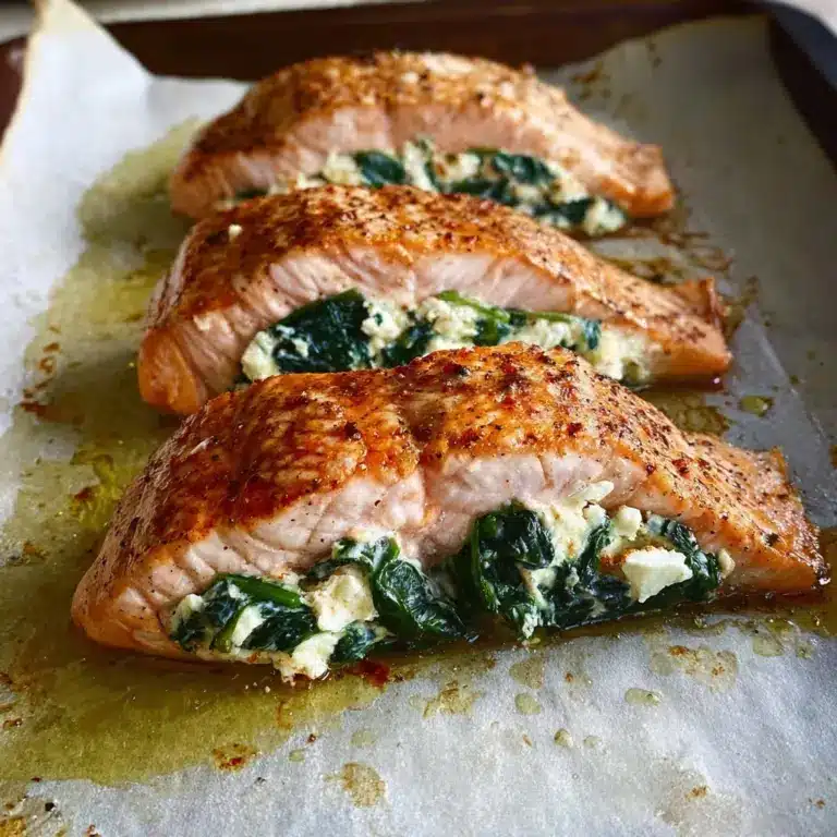 Spinach and Feta Stuffed Salmon Recipe