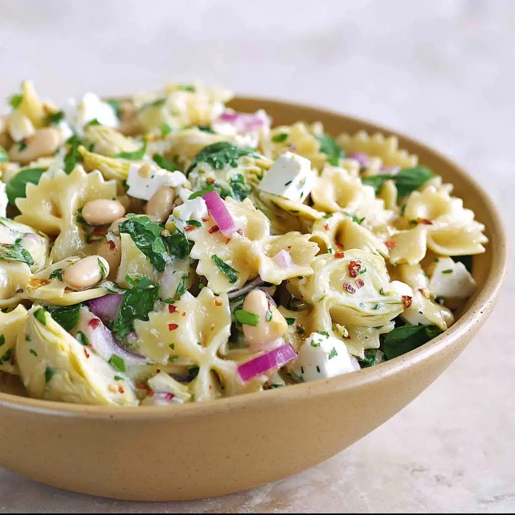 Pasta Salad with Artichokes and Spinach Recipe