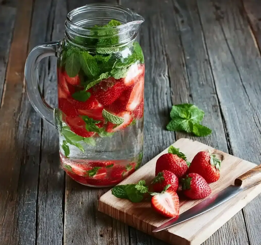 Strawberry Mint Infused Water (AKA Detox Water) Recipe