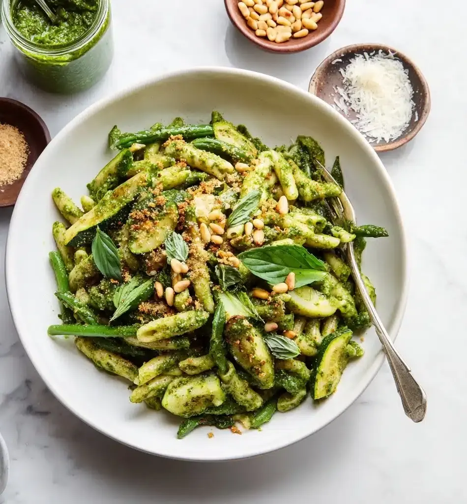 Green bean pesto pasta Recipe