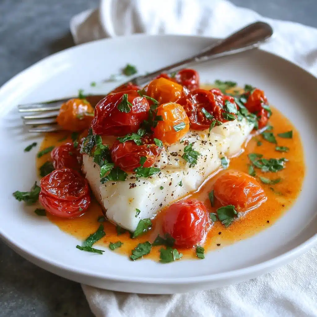 Roasted Cod with Tomato Cream Sauce Recipe - Recipe Image